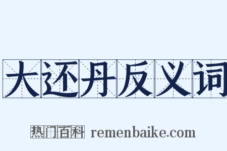 大还丹反义词是什么意思的图片